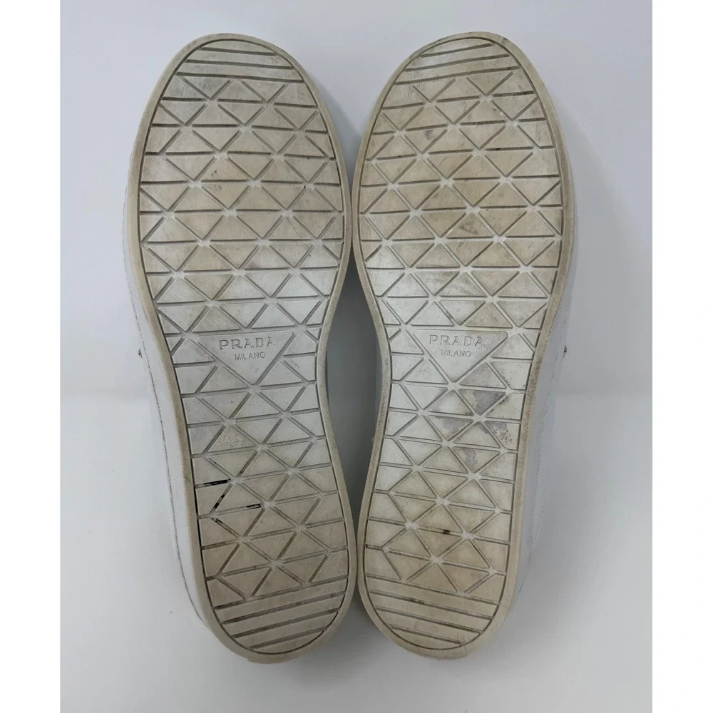 Prada Brushed Leather Sneaker White Size 9 US 8 Prada
